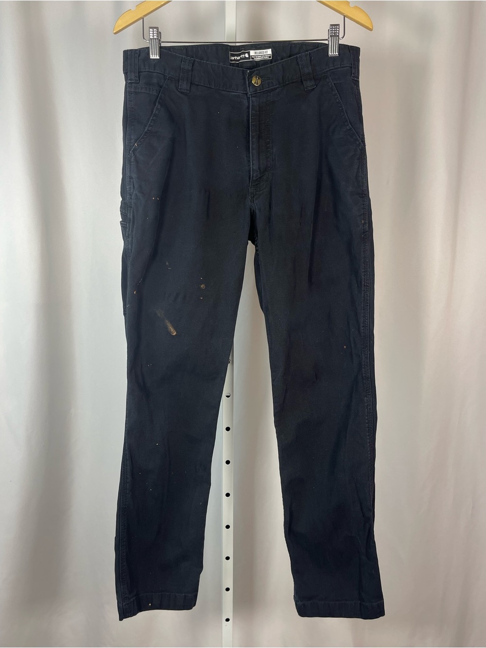 Carhartt Black Men's 34 x 32 Cargo Work Pants Utility Workwear Relaxed Fit